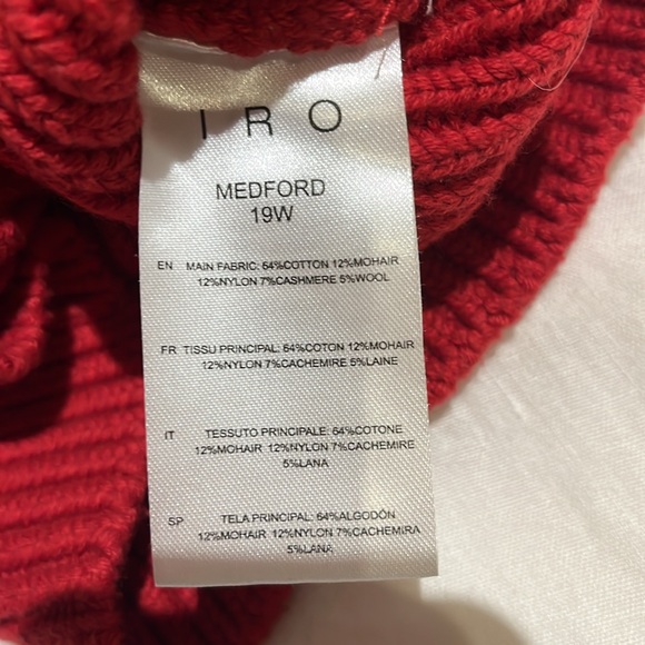 Iro Red Medford Sweater Size Small - Picture 3 of 4